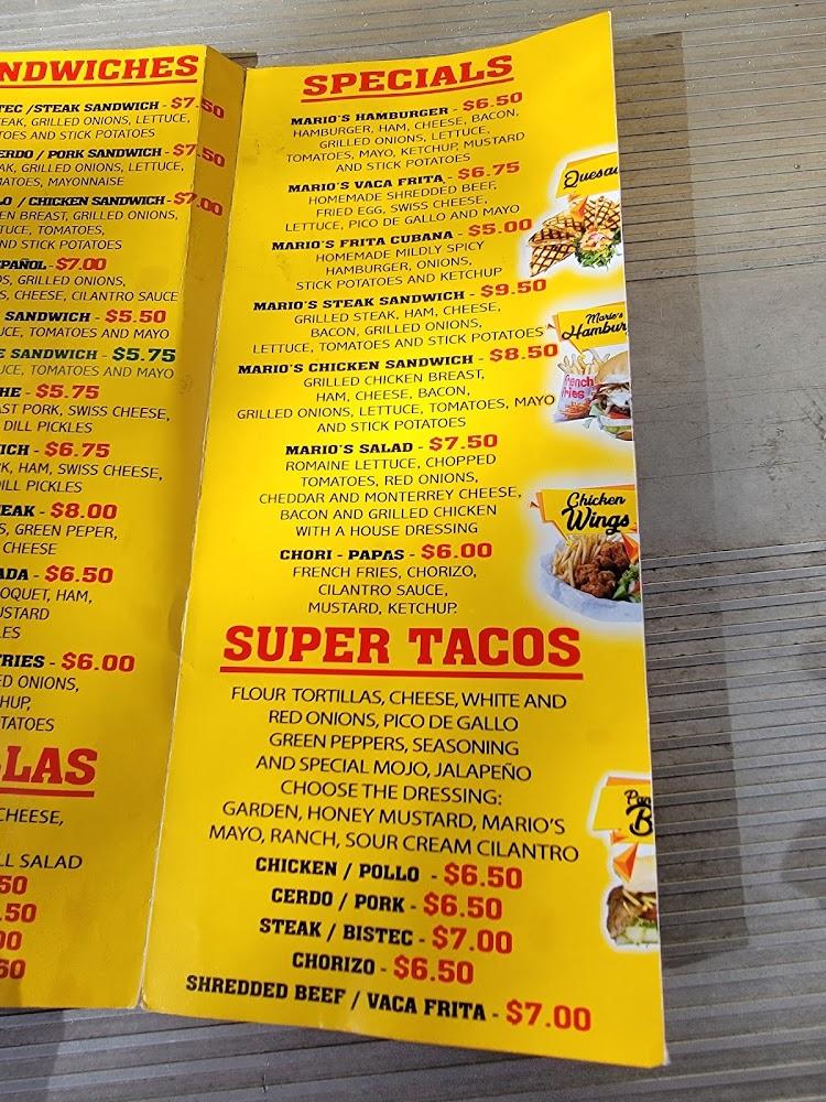 Mario's Rapid Food LLC Menu image 1
