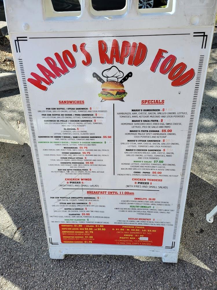 Mario's Rapid Food LLC Menu image 2